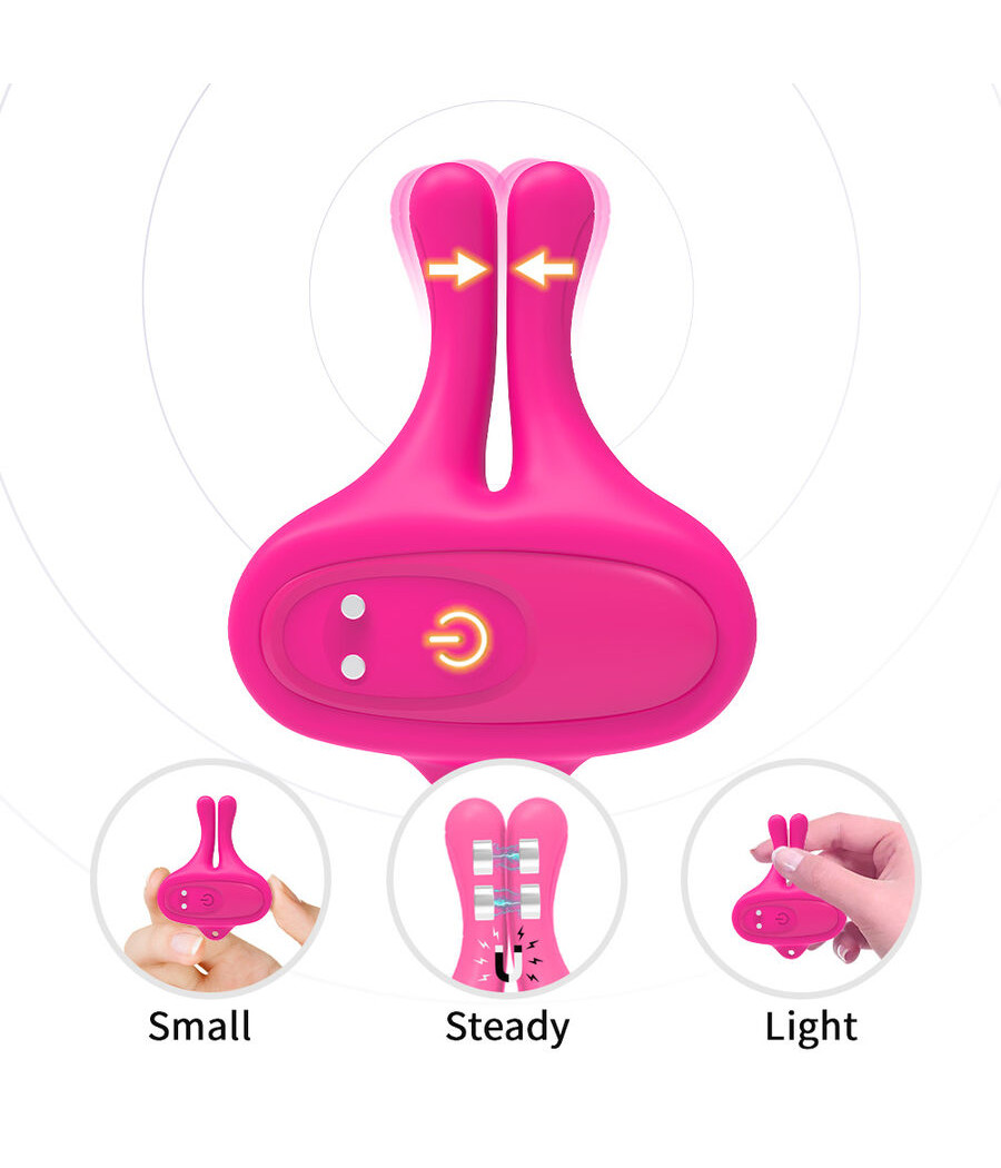 ARMONY - RABBIT SHAPE VIBRATION MAGNETIC NIPPLE CLAMPS PINK