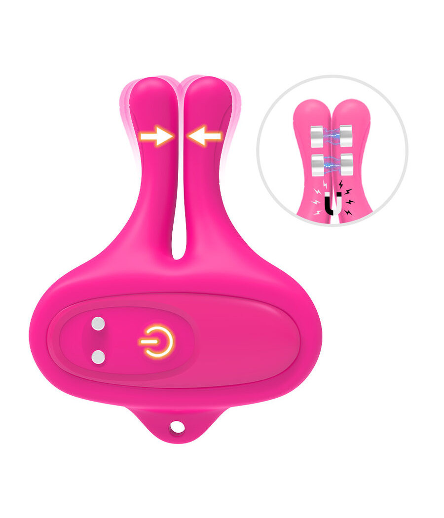 ARMONY - RABBIT SHAPE VIBRATION MAGNETIC NIPPLE CLAMPS PINK