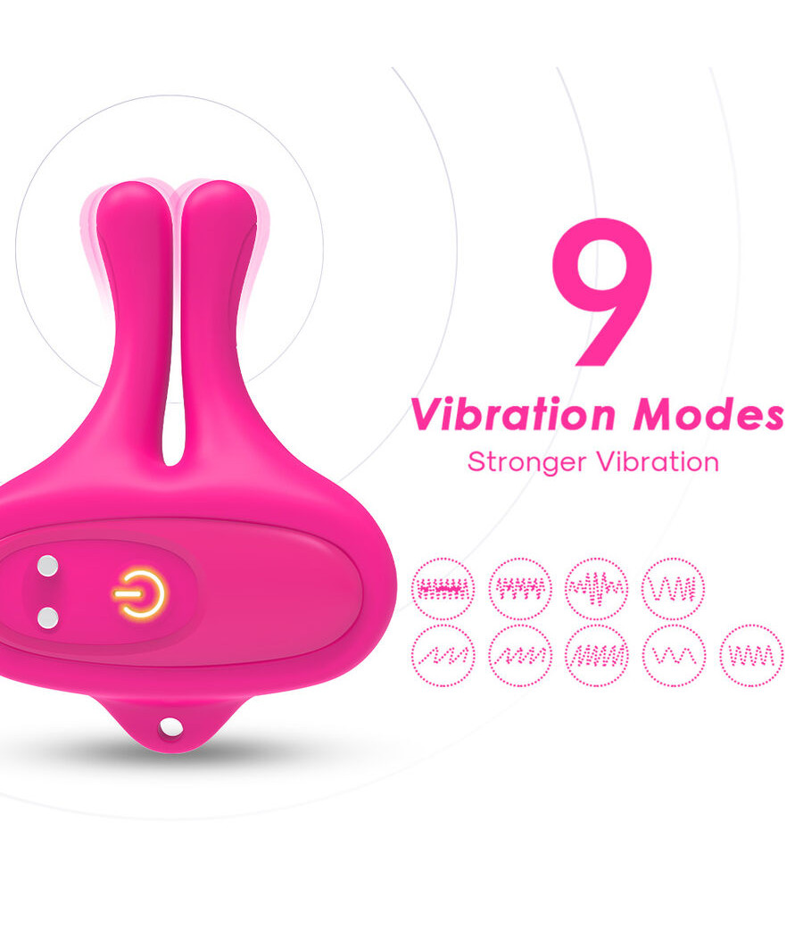 ARMONY - GRAMPOS MAGNÉTICOS DE MAMILOS COM VIBRAÇÃO EM FORMA DE COELHO ROSA
