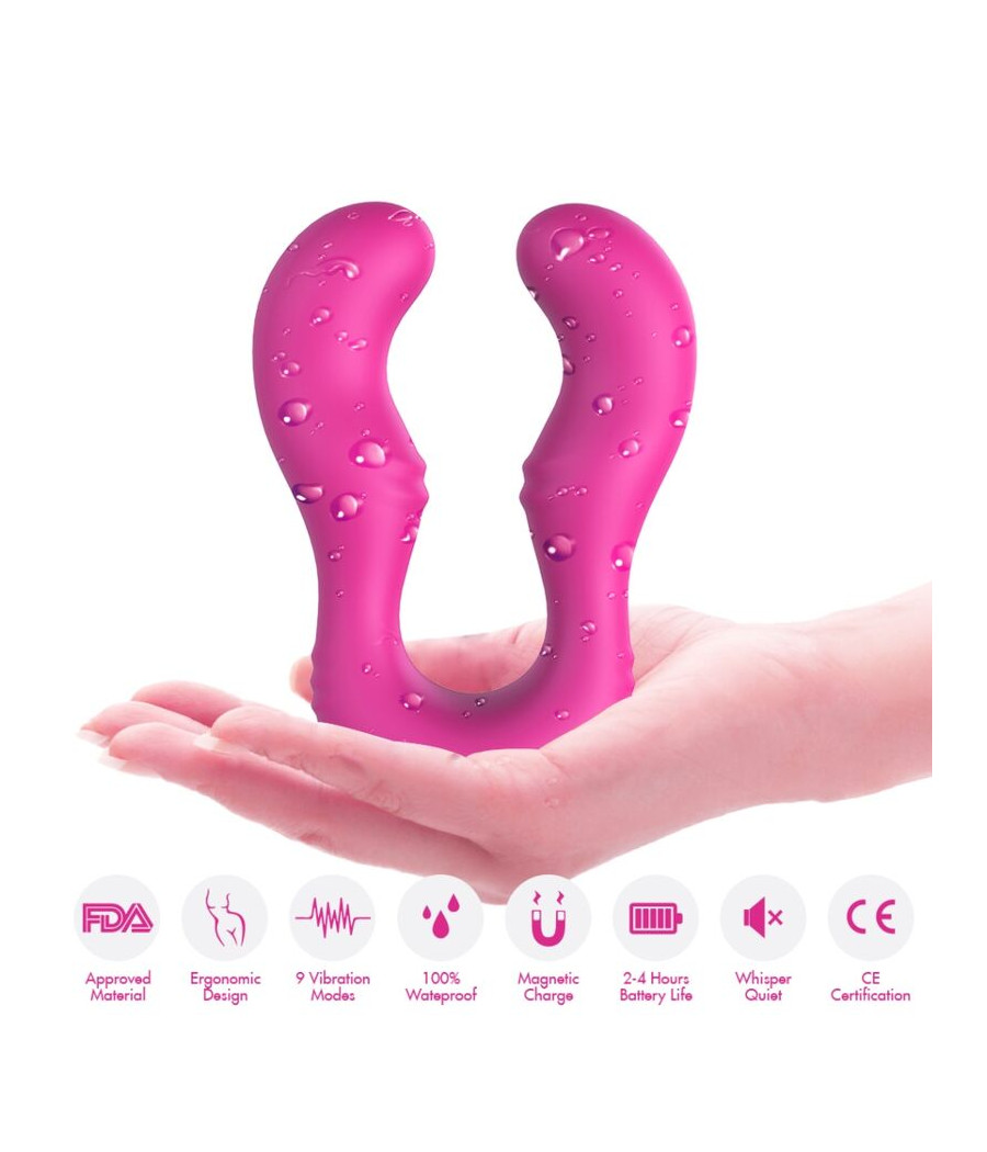 ARMONY - VIBRADOR SERAPH DUPLO CONTROLE REMOTO FÚCSIA