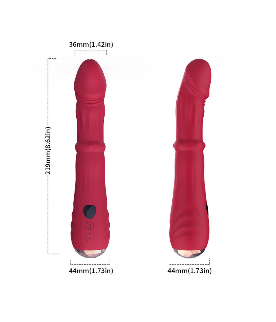 ARMONY - VIBRADOR ESTIMULADOR TERMO-AJUSTÁVEL POINT A DILDO VERMELHO