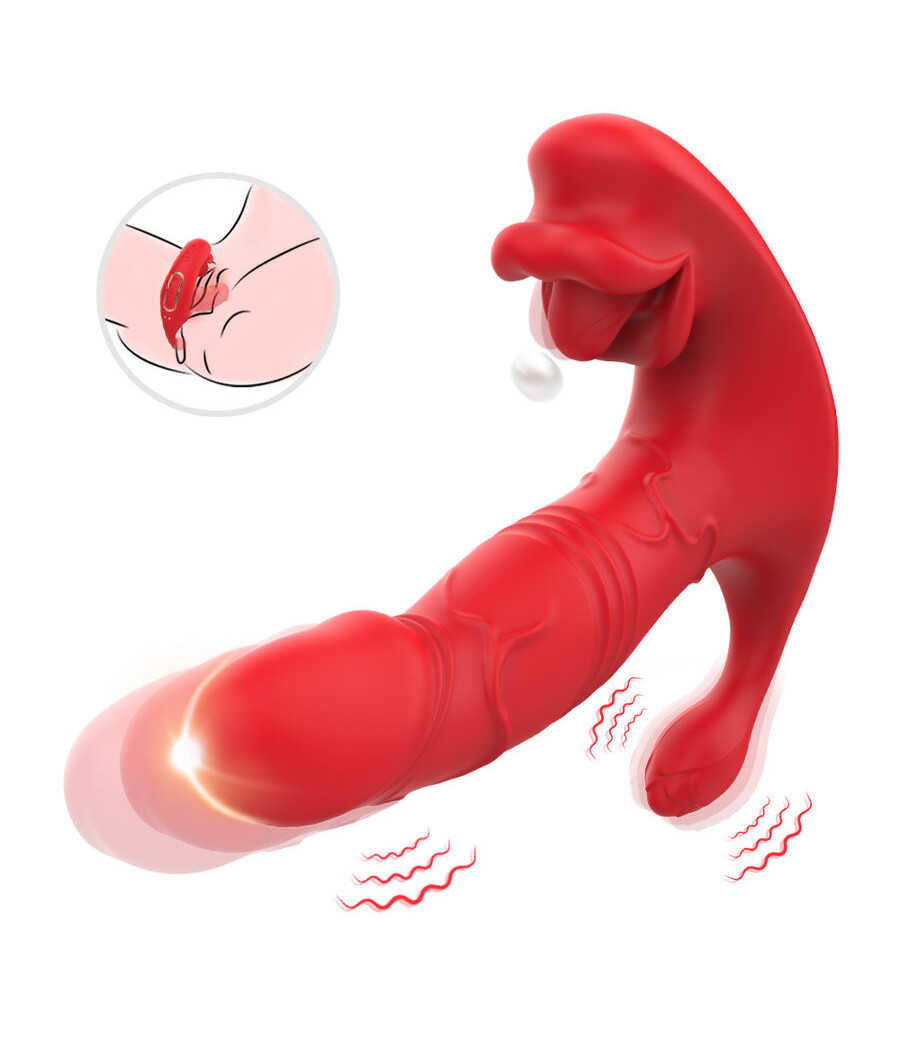 ARMONY - VIBRADOR ANAL CALCINHA C E ESTIMULADOR DO PONTO G CONTROLE REMOTO VERMELHO