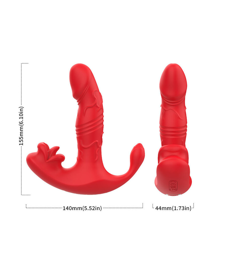 ARMONY - VIBRADOR ANAL CALCINHA C E ESTIMULADOR DO PONTO G CONTROLE REMOTO VERMELHO