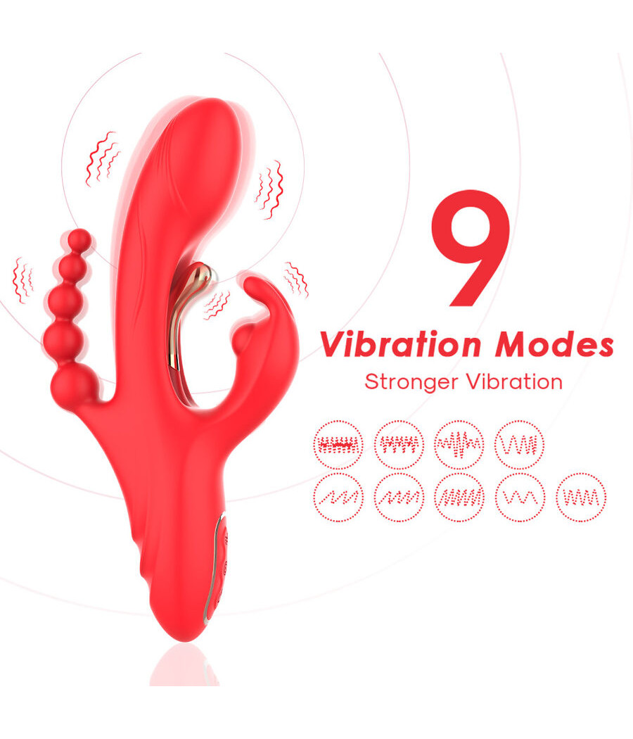 ARMONY - VIBRADOR ESTIMULADOR PUNTO G Y CLÍTORIS ROJO