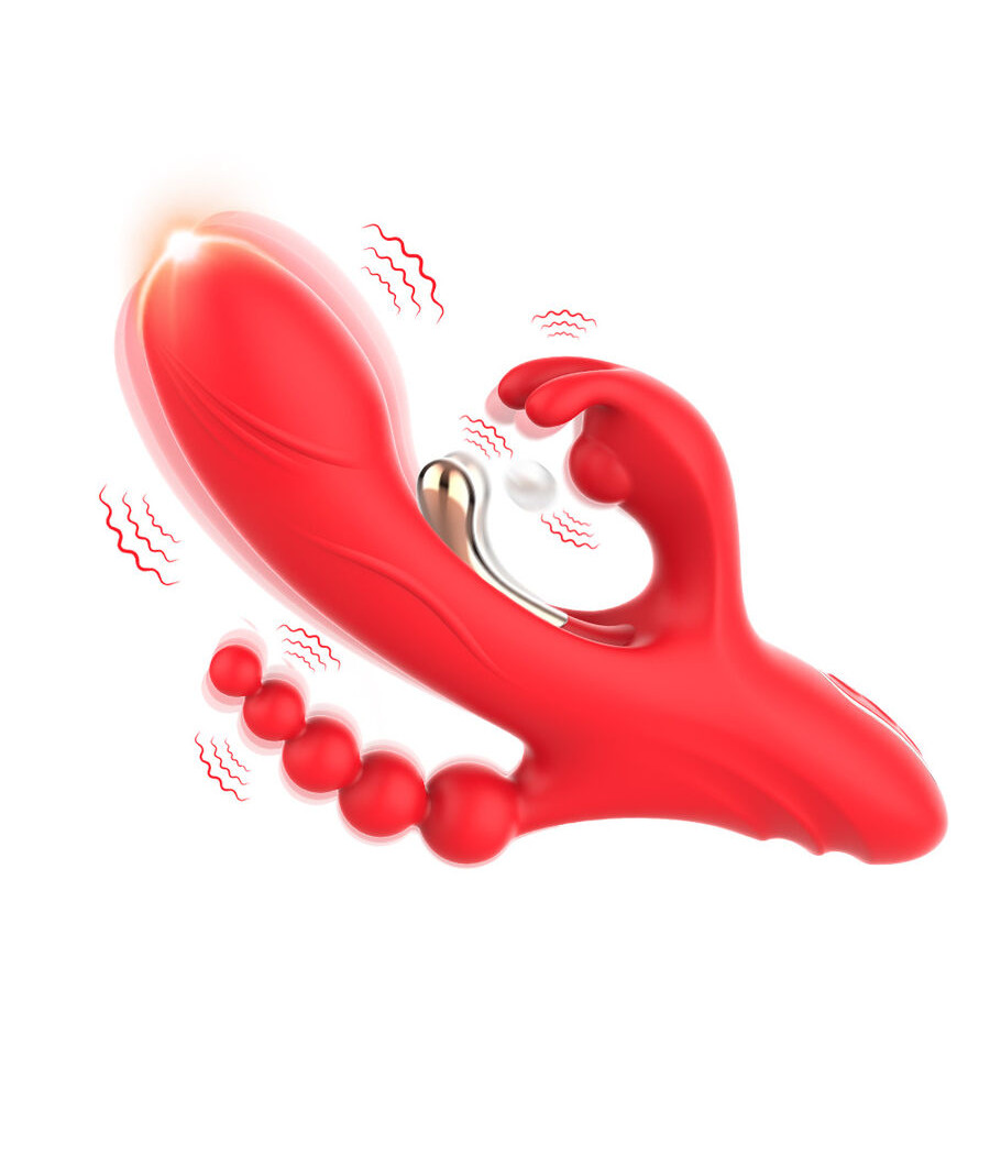 ARMONY - ESTIMULADOR DE PONTO G E CLITÓRIS VIBRADOR VERMELHO
