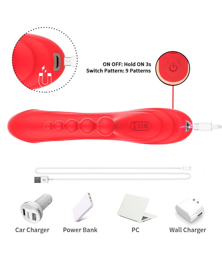 ARMONY - ESTIMULADOR DE PONTO G E CLITÓRIS VIBRADOR VERMELHO