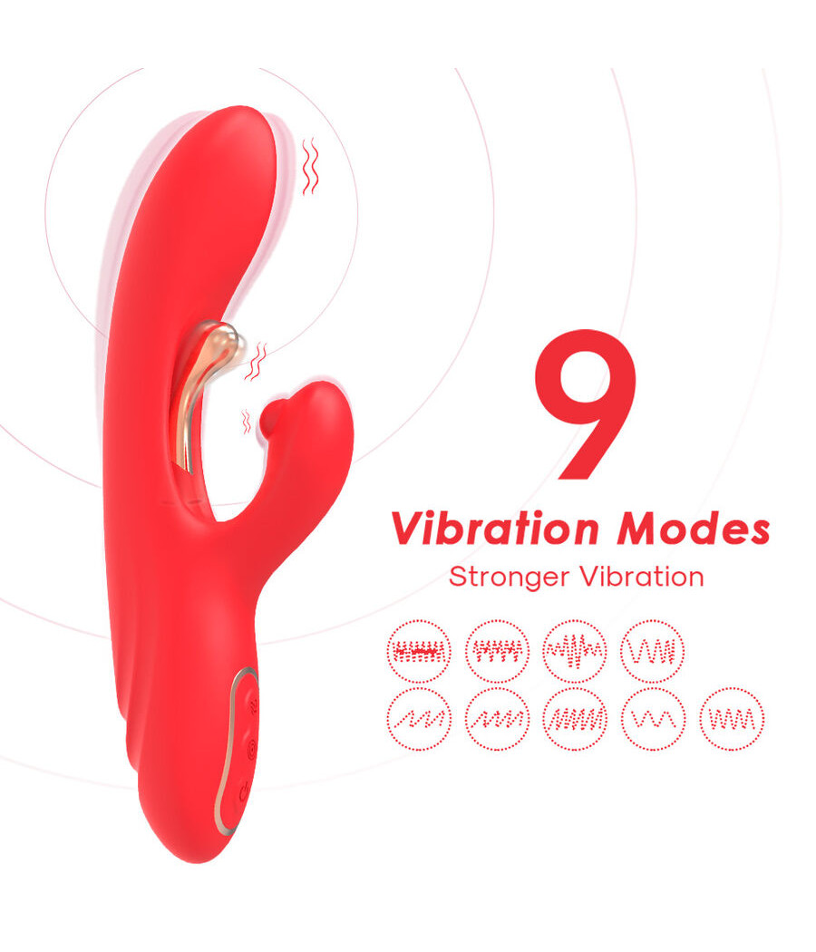 ARMONY - VIBRATEUR STIMULATEUR POINT G ET CLITORIS AVEC LANGUE OSCILLANTE ROUGE
