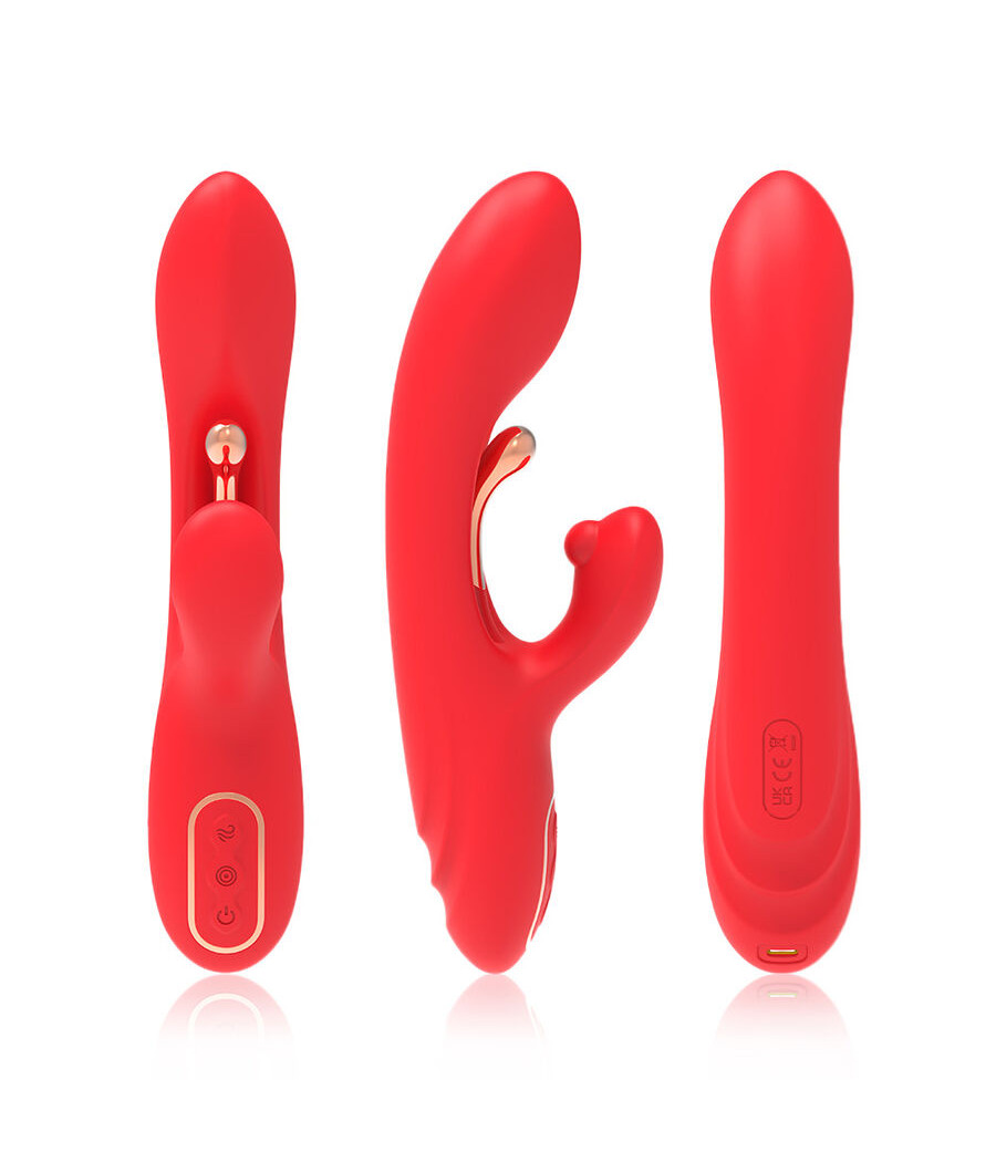 ARMONY - G-SPOT AND CLITORIS STIMULATOR VIBRATOR WITH OSCILLATING TONGUE RED