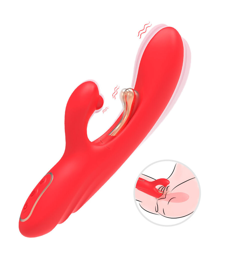 ARMONY - VIBRADOR ESTIMULADOR PUNTO G Y CLÍTORIS CON LENGUA OSCILANTE ROJO