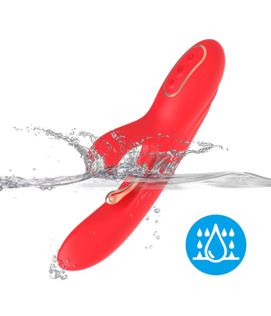ARMONY - VIBRADOR ESTIMULADOR DE PONTO G E CLITÓRIS COM LÍNGUA OSCILANTE VERMELHO