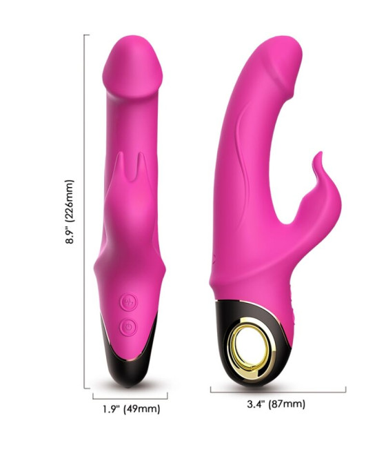 ARMONY - METEROR DILDO VIBRADOR COELHO ROTATOR FÚCSIA