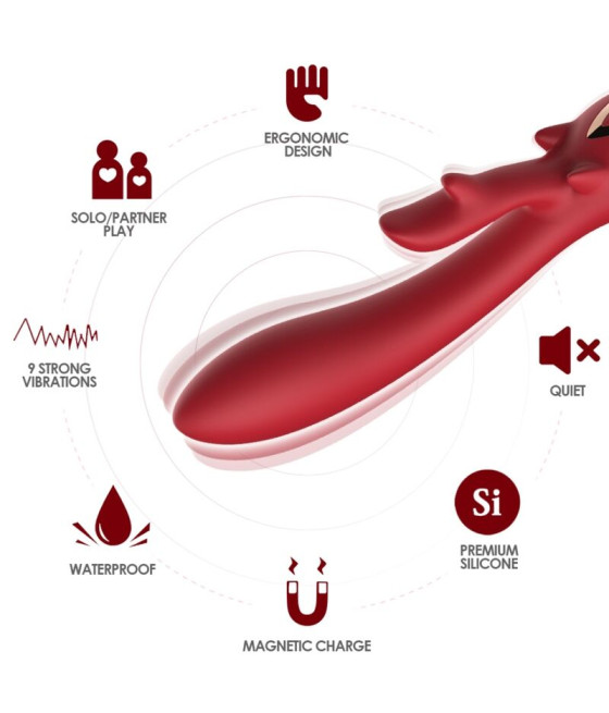 ARMONY - ELK VIBRADOR RABBIT CURVO RED
