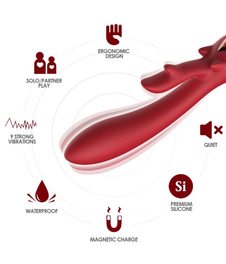 ARMONY - ELK VIBRADOR COELHO CURVADO VERMELHO