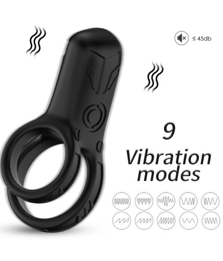 ARMONY - VIBRATEUR DOUBLE ANNEAU NOIR