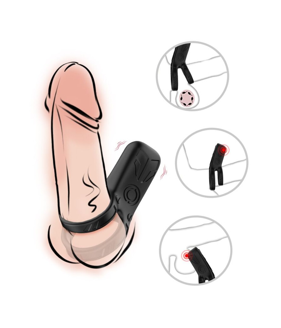 ARMONY - VIBRADOR DE ANEL DUPLO PRETO