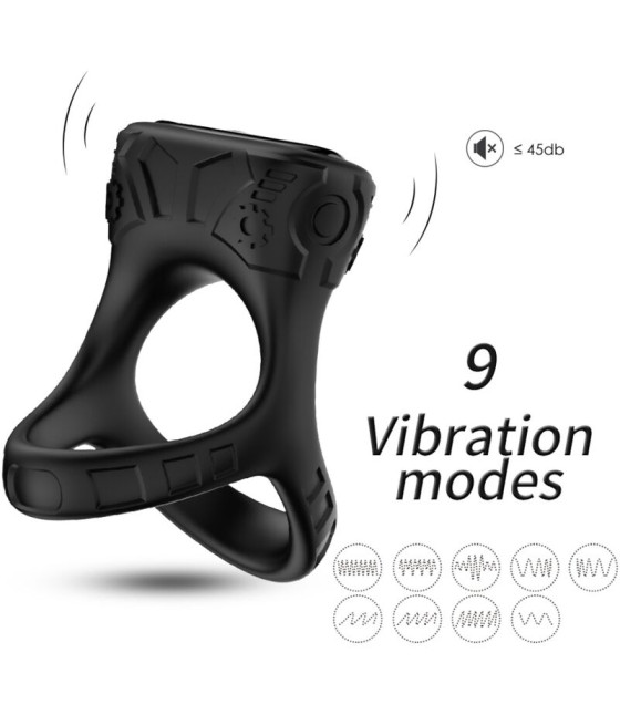 ARMONY - ANELLO VIBRATORE E MULTIPOSIZIONE NERO