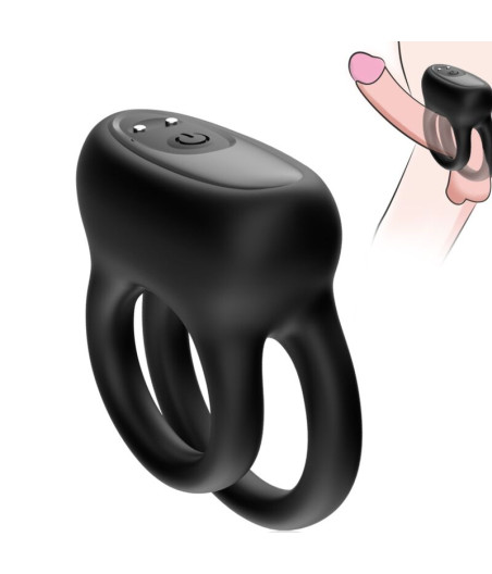 ARMONY - VIBRADOR DE ANEL DUPLO PRETO