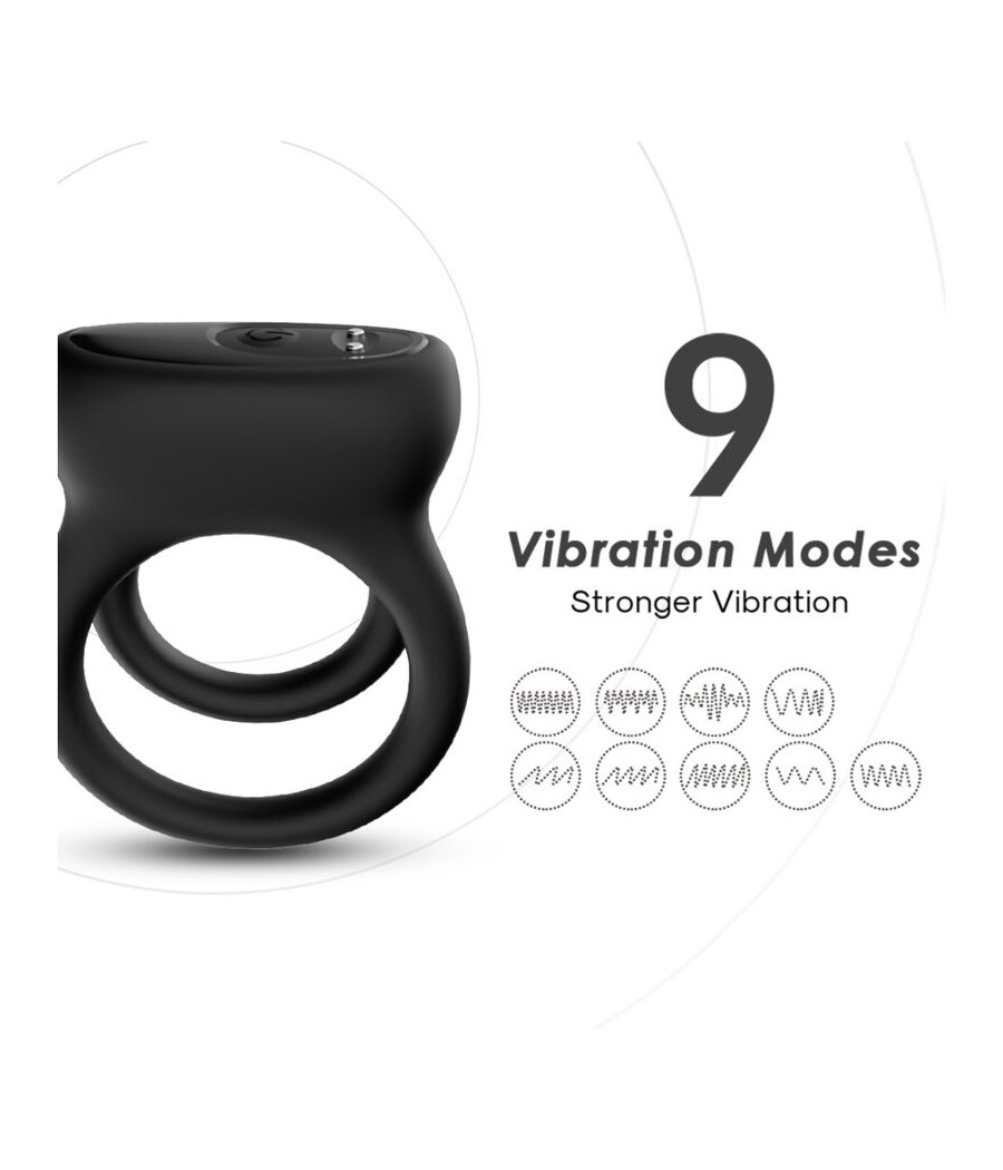 ARMONY - VIBRATORE DOPPIO ANELLO NERO