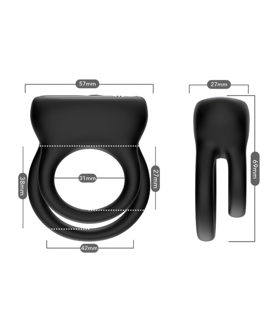 ARMONY - VIBRATORE DOPPIO ANELLO NERO