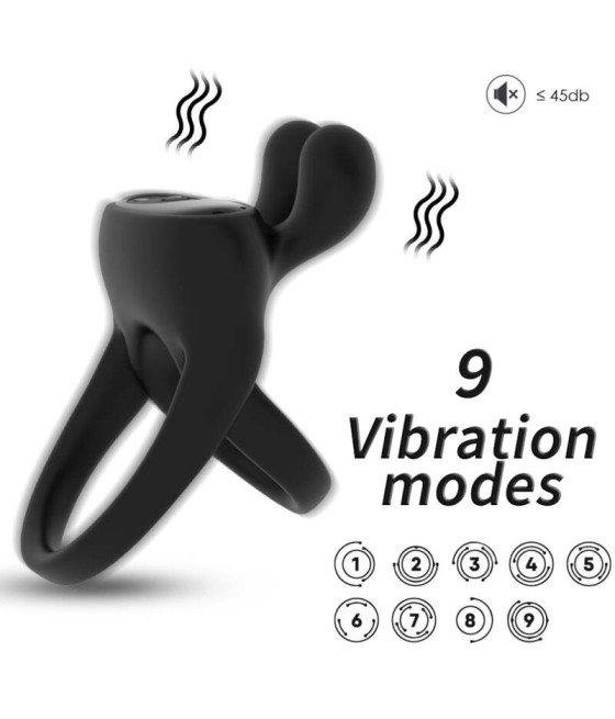ARMONY - RING VIBRATOR RABBIT BLACK