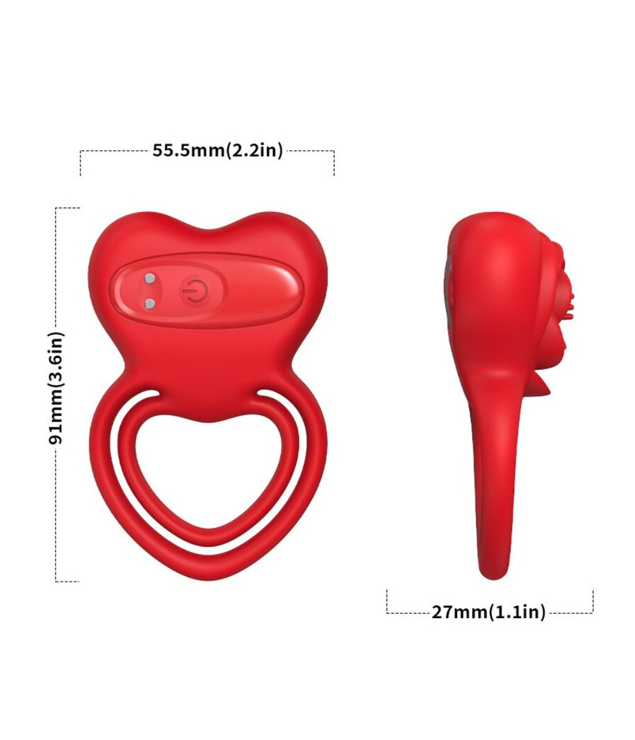 ARMONY - ANNEAU VIBRATEUR COEUR ROUGE