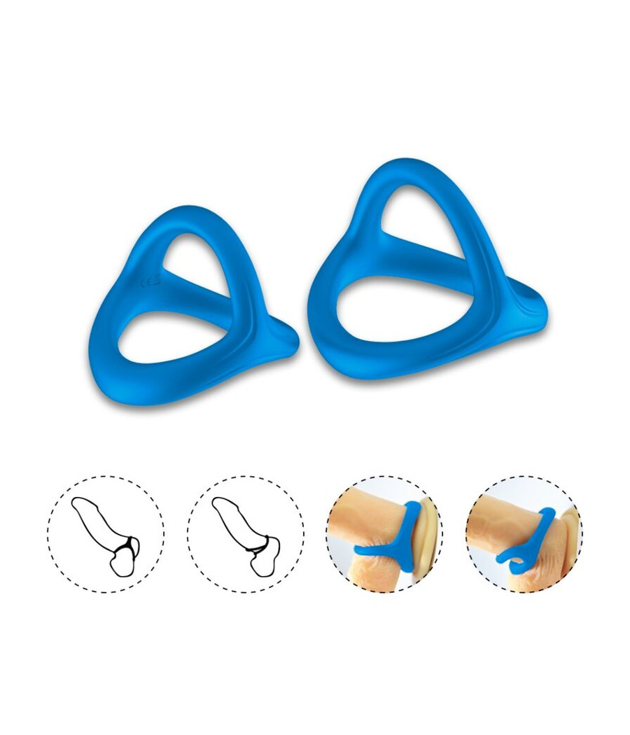 ARMONY - ANEL DUPLO SILICONE TRESOR AZUL