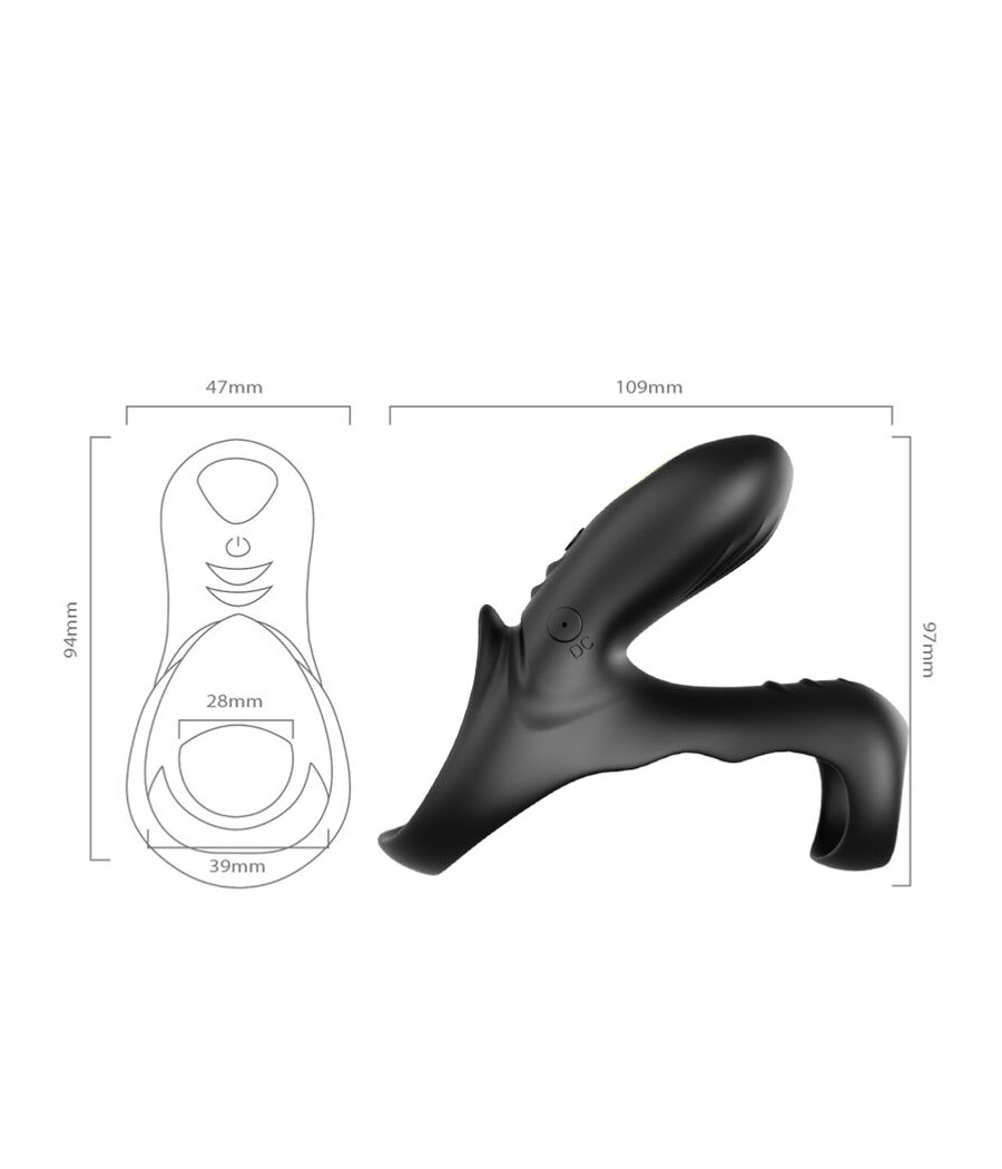 ARMONY - ANNEAU VIBRATEUR DOUBLE RANGER POUR COUPLES NOIR
