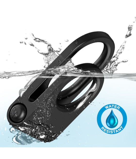 ARMONY - ANEL VIBRADOR DUPLO TWINS PARA CASAIS PRETO