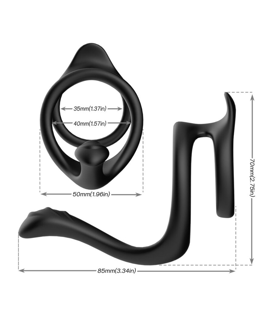 ARMONY - ANEL ANAL DUPLO TAIL PRETO