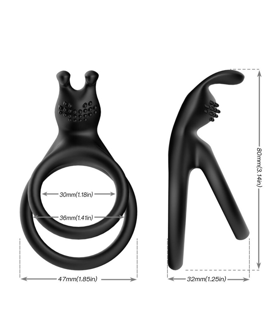 ARMONY - TENSY DOUBLE RABBIT RING BLACK