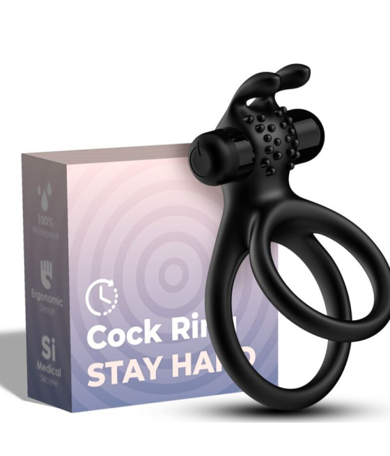 ARMONY - ANELLO VIBRATORE DOPPIO TRAVELLER PER COPPIA RABBIT BLACK