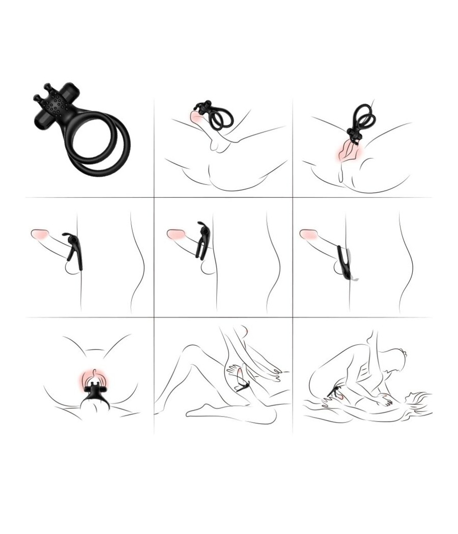 ARMONY - TRAVELER DOUBLE VIBRATOR RING FOR COUPLES RABBIT BLACK