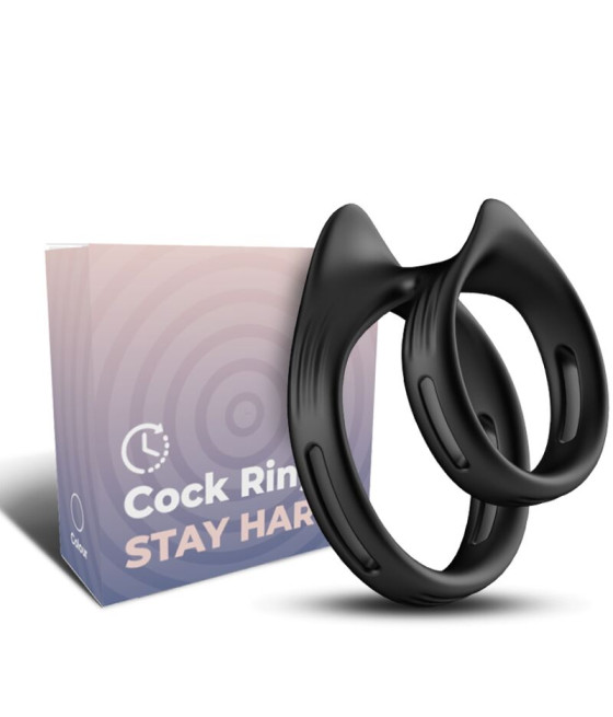ARMONY - BAGUE DOUBLE ÉLASTIQUE DUALRING NOIR