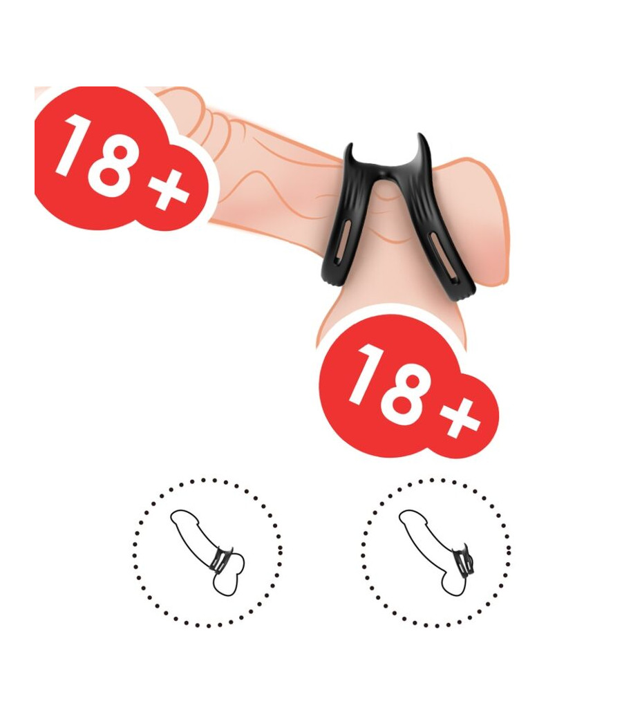 ARMONY - BAGUE DOUBLE ÉLASTIQUE DUALRING NOIR