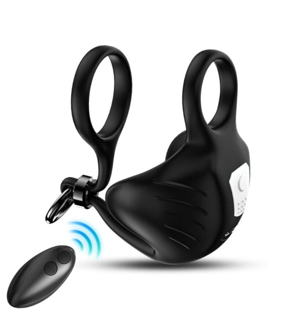 ARMONY - MANTA ANILLO VIBRADOR TESTÍCULOS CONTROL REMOTO NEGRO