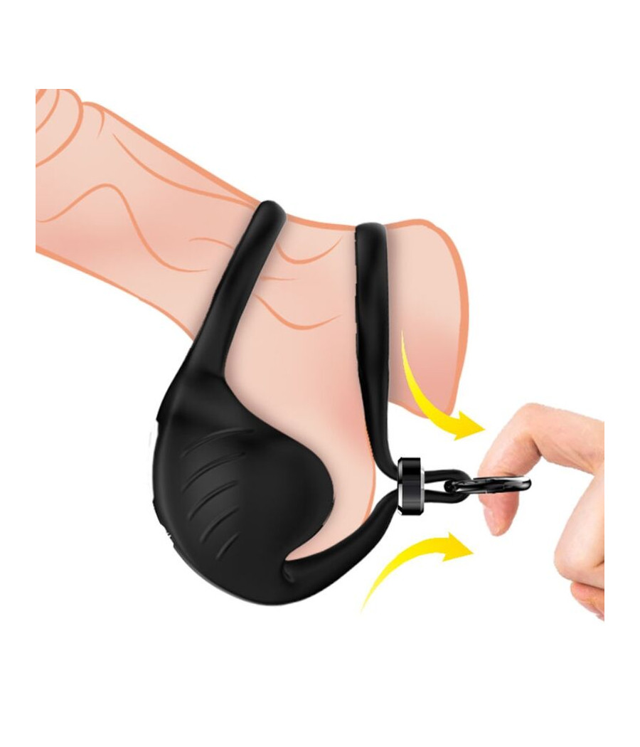 ARMONY - MANTA ANILLO VIBRADOR TESTÍCULOS CONTROL REMOTO NEGRO