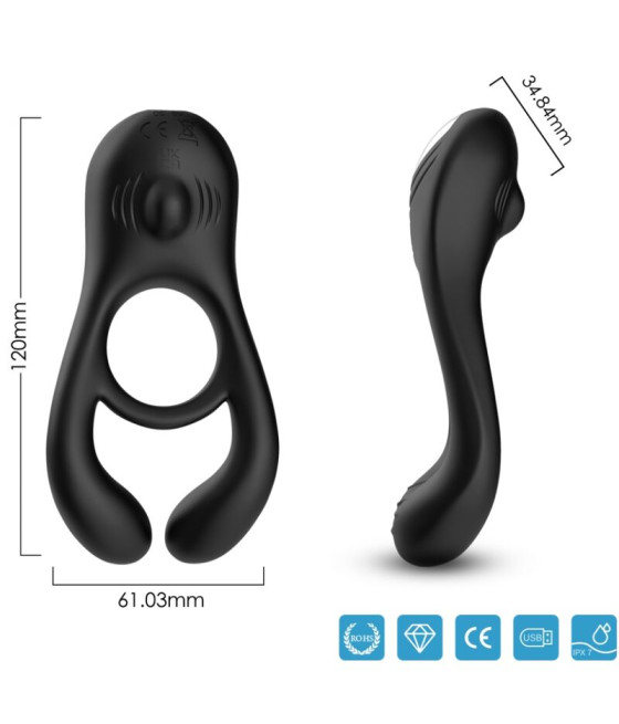 ARMONY - VEYRON ANILLO VIBRADOR DOBLE PINZA NEGRO