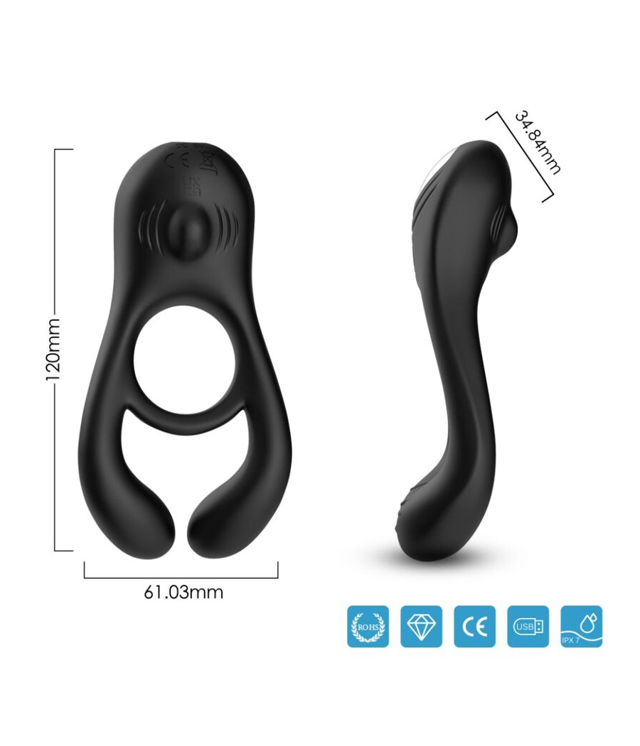 ARMONY - ANELLO VIBRATORE DOPPIO VEYRON GIOCATTOLO PER COPPIA NERO