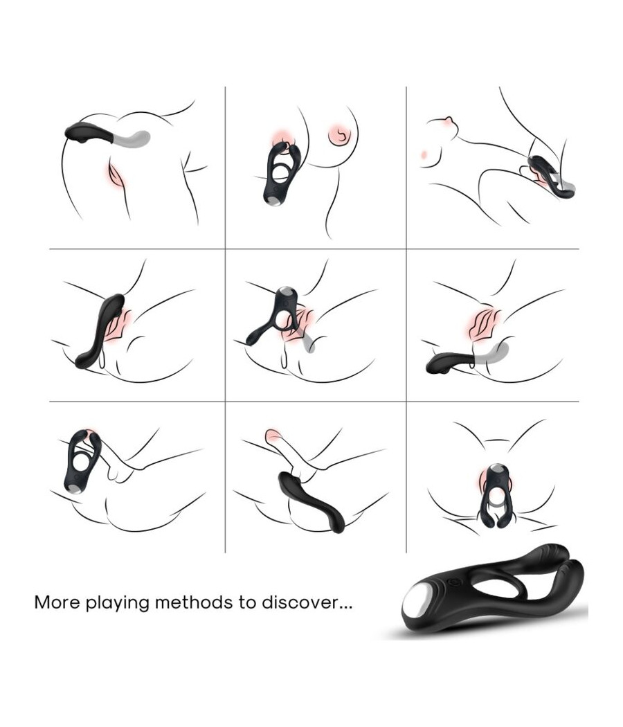 ARMONY - ANELLO VIBRATORE DOPPIO VEYRON GIOCATTOLO PER COPPIA NERO