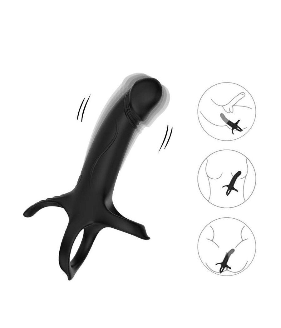 ARMONY - DILDO WITH RING & VIBRATOR REMOTE CONTROL BLACK