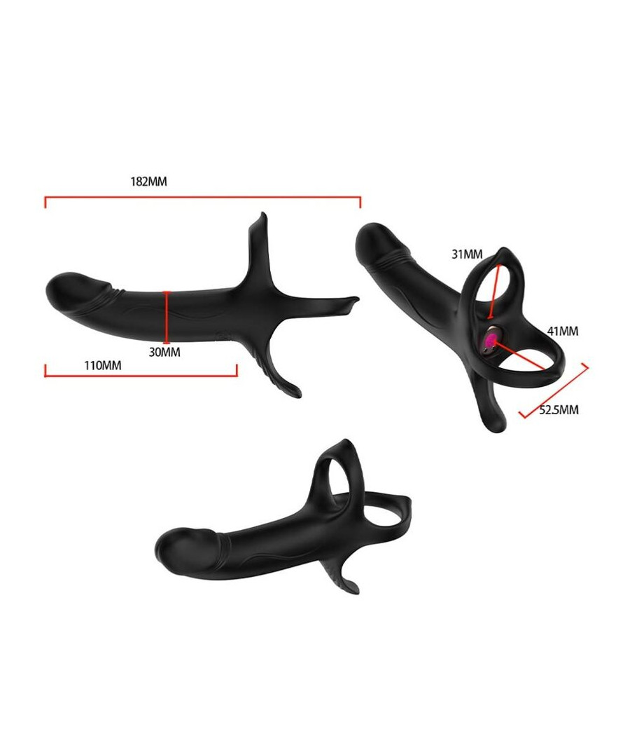 ARMONY - DILDO WITH RING & VIBRATOR REMOTE CONTROL BLACK