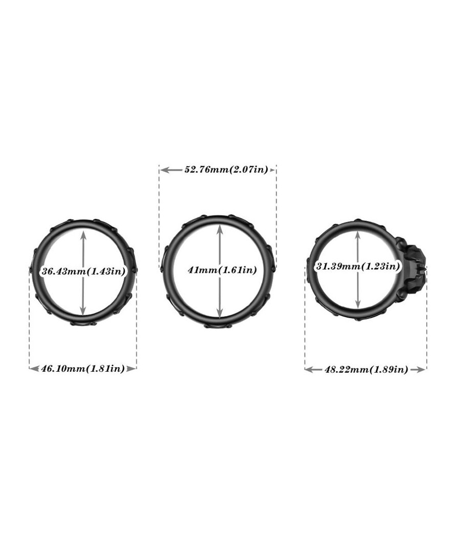 ARMONY - ANILLOS CALAVERA SILICONA NEGRO