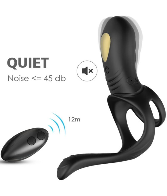 ARMONY - JOY JUMPER RING VIBRATOR FOR COUPLES & ANAL PLUG REMOTE CONTROL BLACK