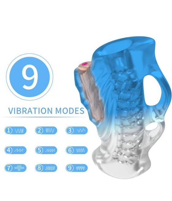 ARMONY - MASTURBATOR DEDAL & VIBRADOR AZUL DEGRADADO