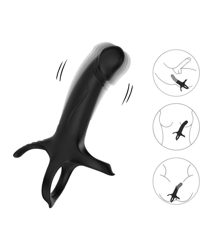 ARMONY - DILDO COM ANEL E VIBRADOR PRETO