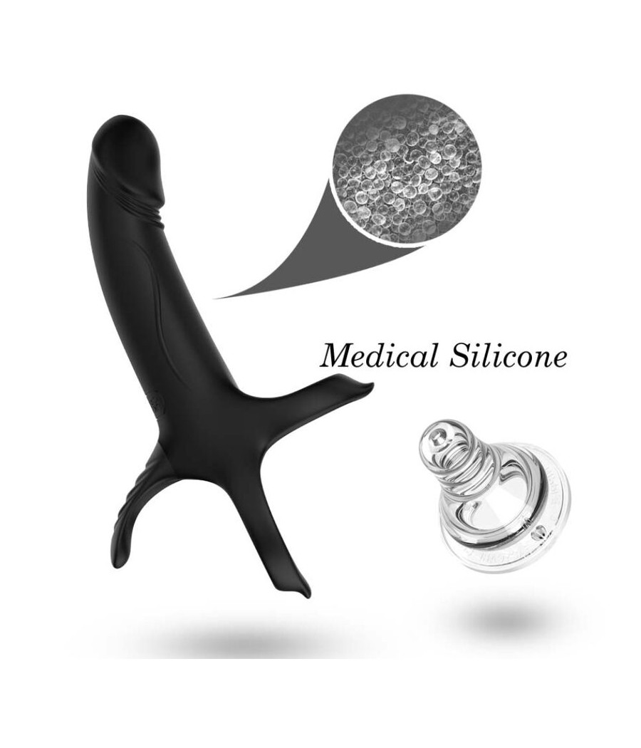 ARMONY - DILDO CON ANELLO E VIBRATORE NERO