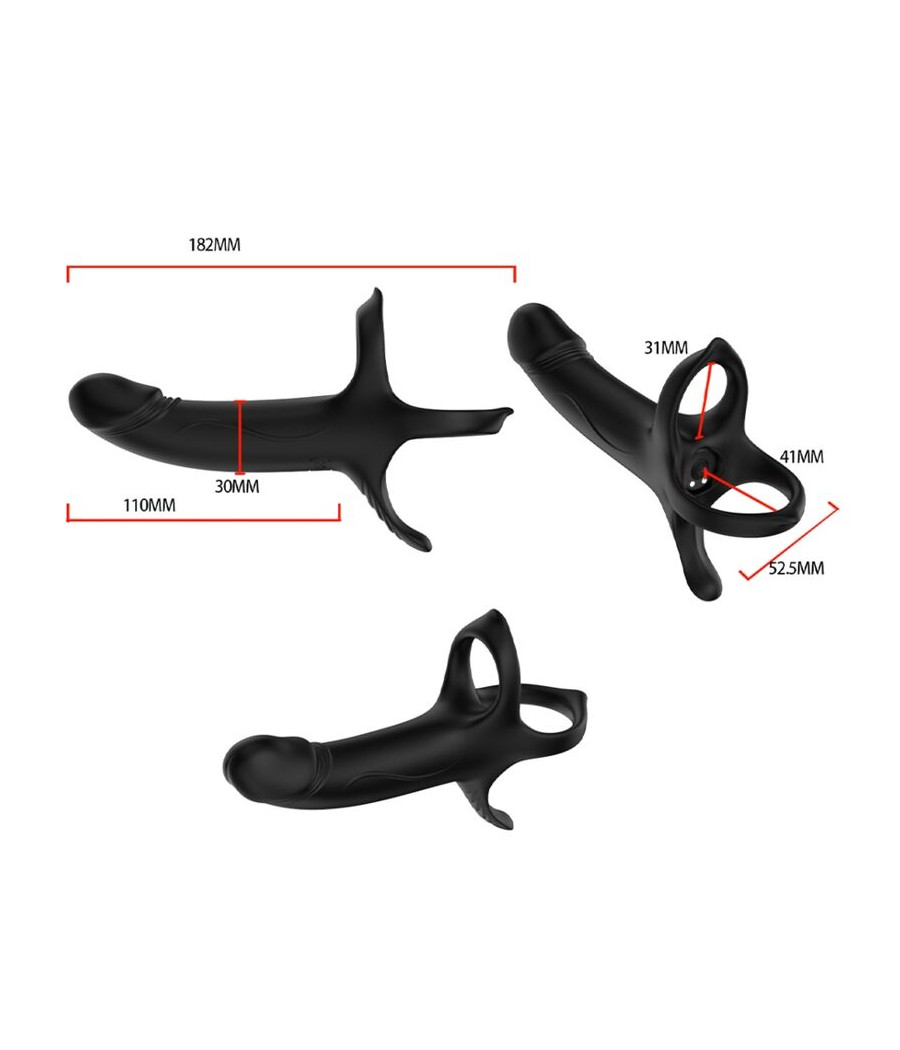 ARMONY - DILDO COM ANEL E VIBRADOR PRETO