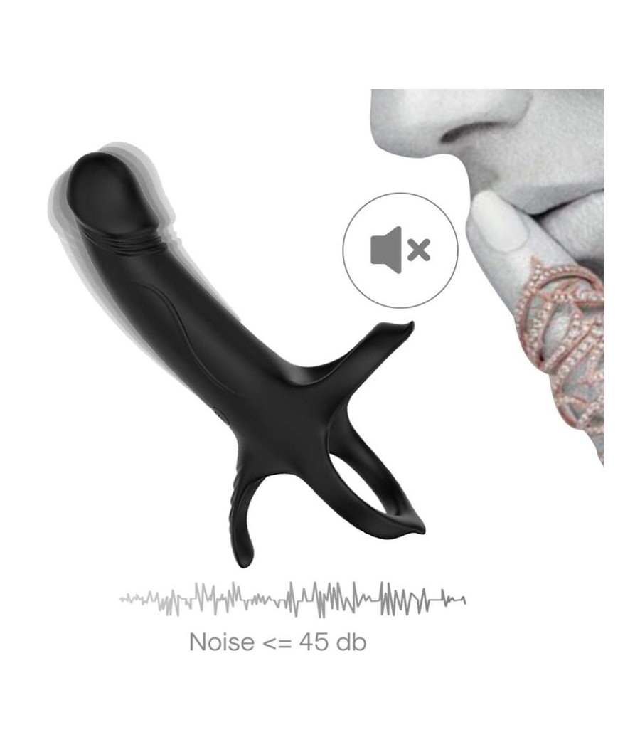 ARMONY - DILDO COM ANEL E VIBRADOR PRETO