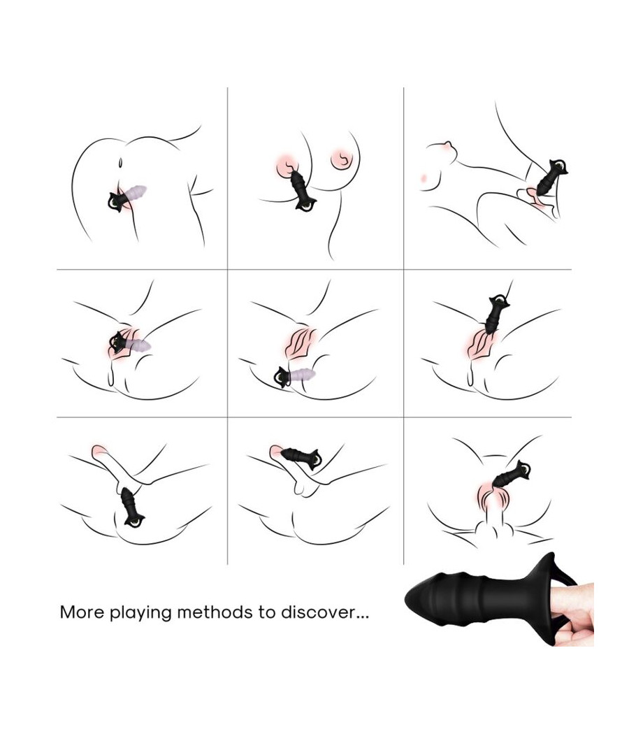 ARMONY - KYLIN FINGER VIBRATOR & ANAL PLUG REMOTE CONTROL BLACK