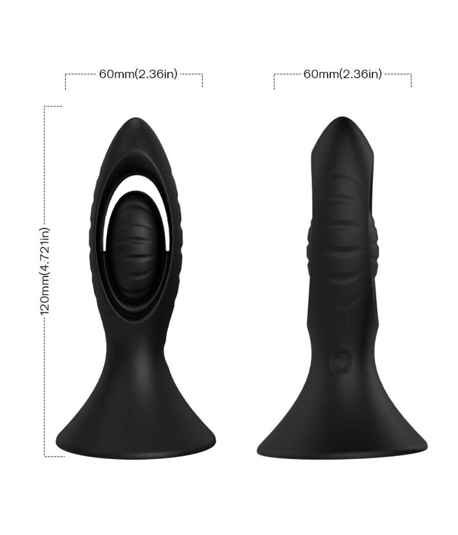 ARMONY - VIBRADOR & PLUG ANAL SILICONA NEGRO